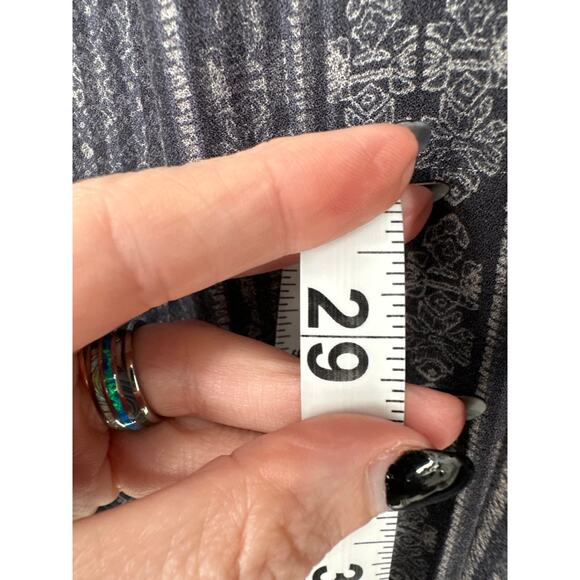 Peruvian Connection Top Womens Small Gray Tunic Boho Print Bohemian Long Sleeve - Picture 7 of 8